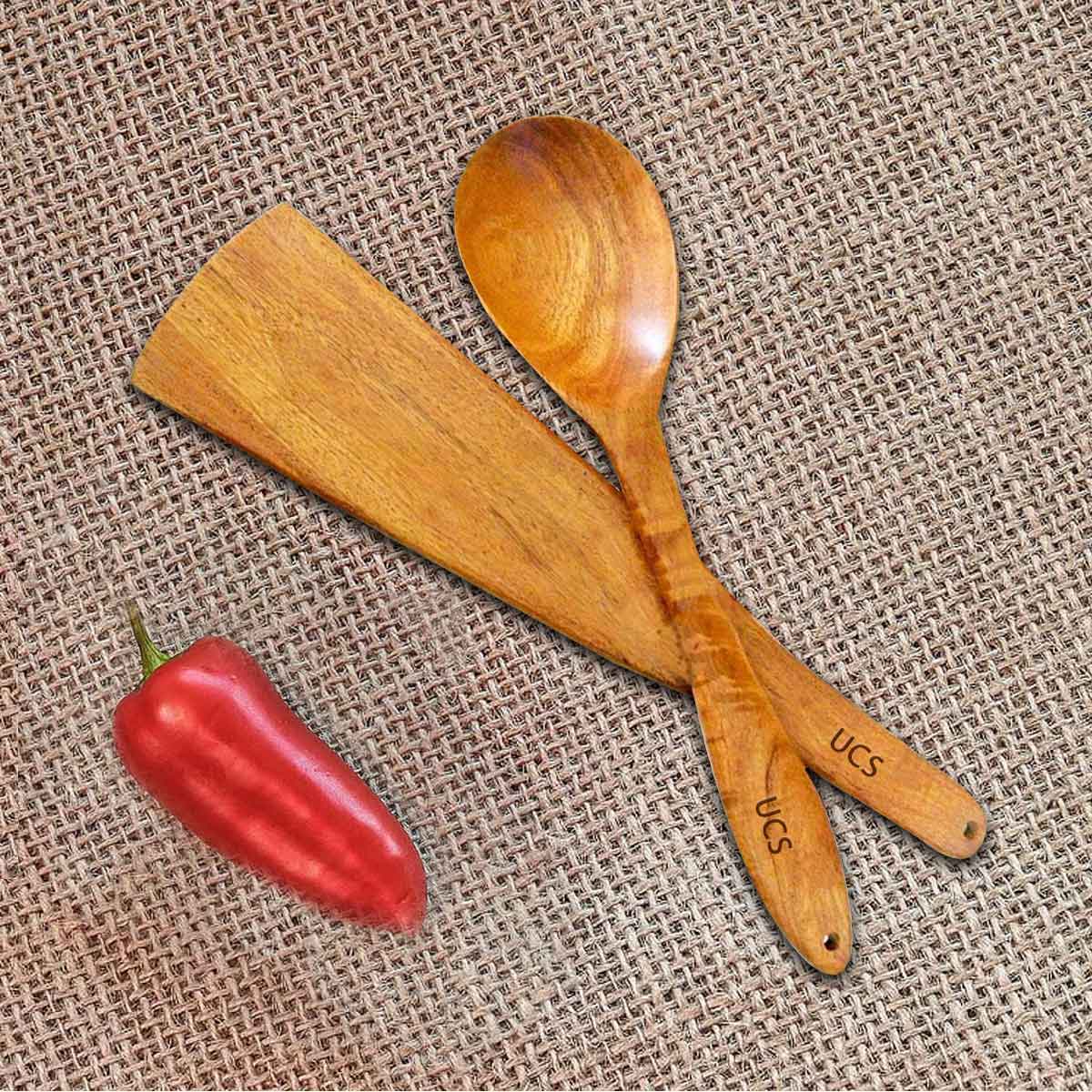 Wooden Spatula and Serving Spoon Set