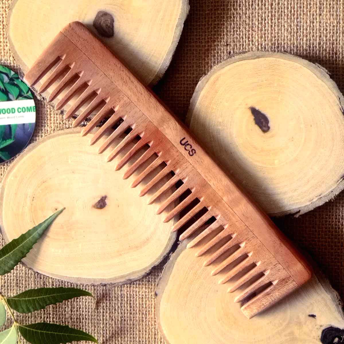 UCS Detangling Wood Hair Comb Made of Neem Wood (UCS1013)