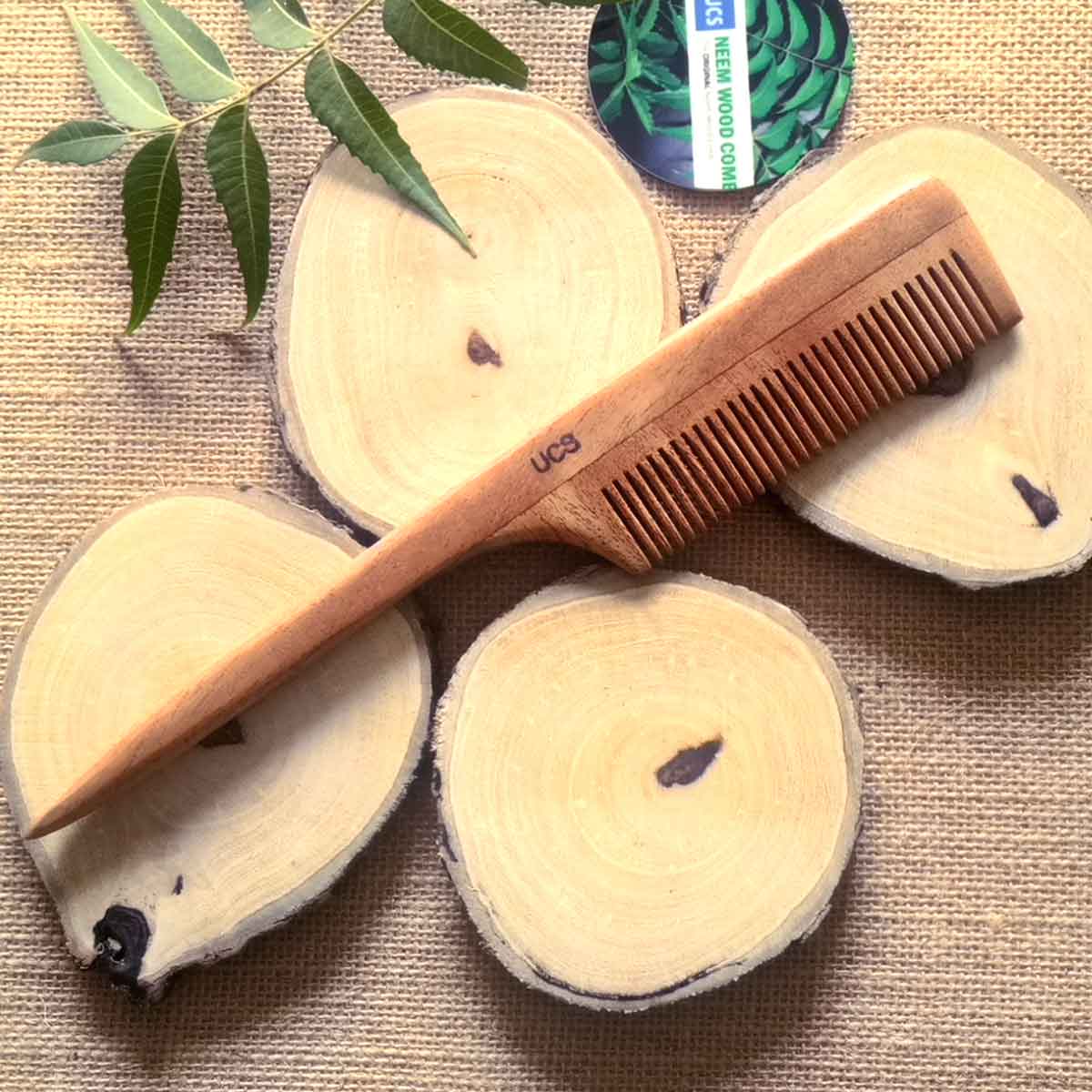 UCS Neem Wood Tail Comb 1 Hair Comb (UCS1017)